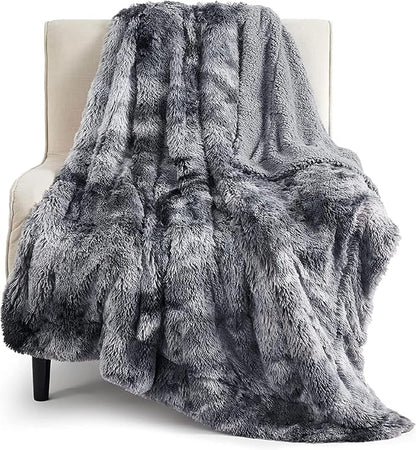 Bedsure GentleSoft Fluffy Fuzzy Faux Fur Throw Blanket by Unknown
