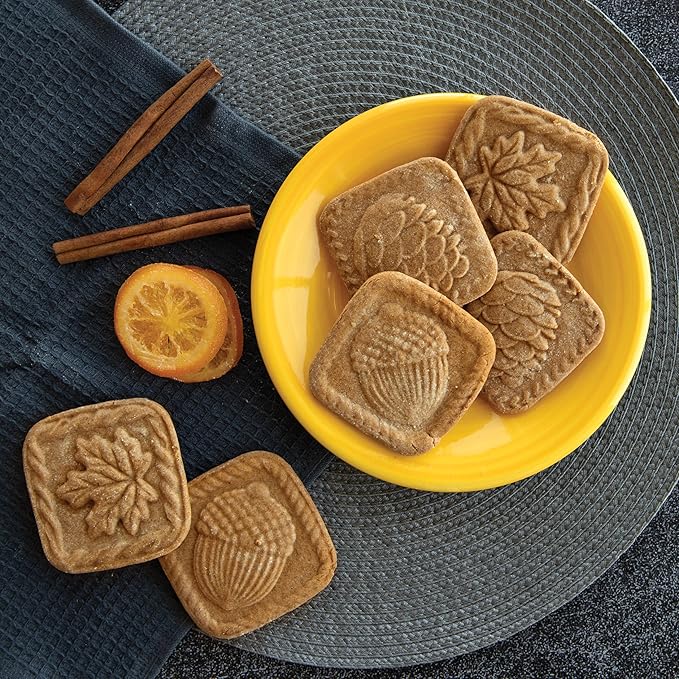 Nordic Ware Springerle Cookie Stamps, Set of 3, with Wood Handles