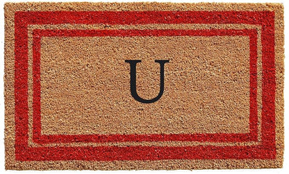 Calloway Mills 153031830U Red Border 18" x 30" Monogram Doormat by Callowaymills