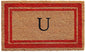 Calloway Mills 153031830U Red Border 18" x 30" Monogram Doormat by Callowaymills