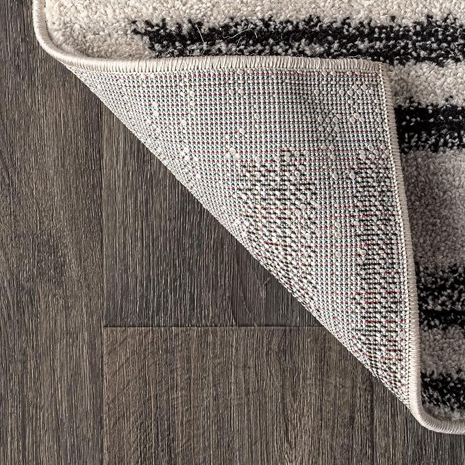 JONATHAN Y Khalil Modern Berber Stripe Cream/Black Runner Rug, Contemporary - Image 6