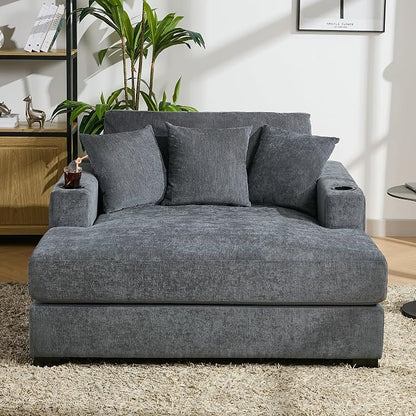 Merax Modern Upholstered Indoor Chaise Lounge - Image 3