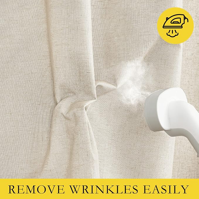 NICETOWN 100% Absolutely Blackout Linen Curtains - Image 7