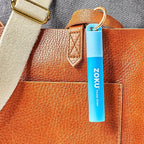 ZOKU Reusable Metal Straw with Case for Travel, Blue - Collapsible Stainless Steel Drinking Straw with Silicone Tip and Cleaner Brush, Ideal for Key Chains, Pockets, Purses