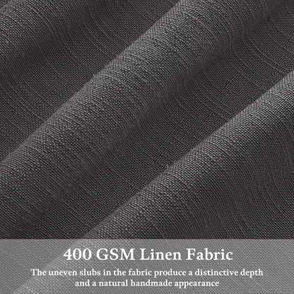 Pinch Pleat Flax Linen Semi Sheer Memory Shape Curtains Charcoal Grey 50x84 | - Image 3