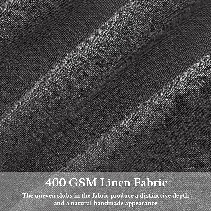 Dark Grey Pinch Pleated Linen Semi Sheer Curtains - Image 3