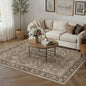 5x8 Brown Vintage Floral Washable Area Rug by HUGEAR