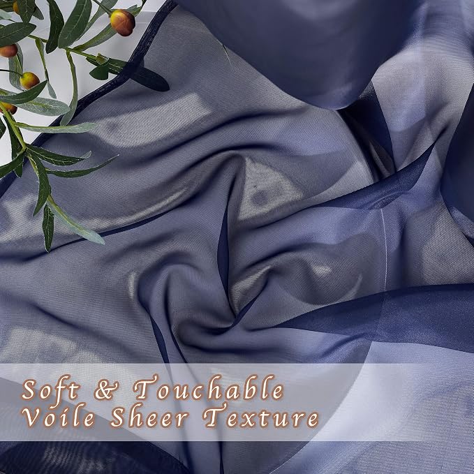 NICETOWN Dark Blue Sheer Curtains - Image 4