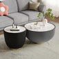 SSLine Bowl-Shape Coffee Table Set of 2 Modern Sintered Stone Top Nesting by SSLine