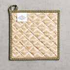 Maison d' Hermine Pot Holders Set 100% Cotton Heat Resistant Potholders 8" x 8" Hot Pads with Loop BBQ, Cooking, Baking, Grilling, Kitchen, Handling Hot Pans (Pack of 2, Damask)