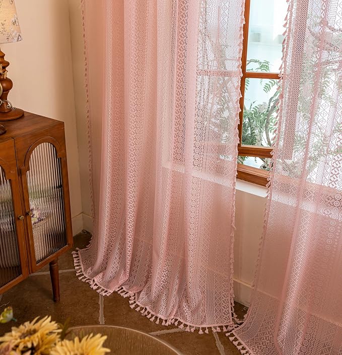 Sutuo Home Boho Sheer Curtains 96 inches Long by SutuoHome