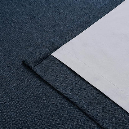 Vision Home Navy Blue Pinch Pleated Full Blackout Curtains Linen Blended Room - Image 6