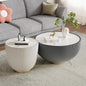 SSLine Bowl-Shape Coffee Table Set of 2 Modern Sintered Stone Top Nesting by SSLine