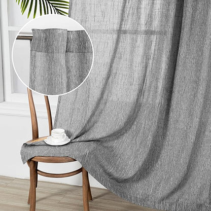 MYSKY HOME Living Room Curtains 2 Panels Boho Semi Sheers Long Drapes Light by MYSKYHOME
