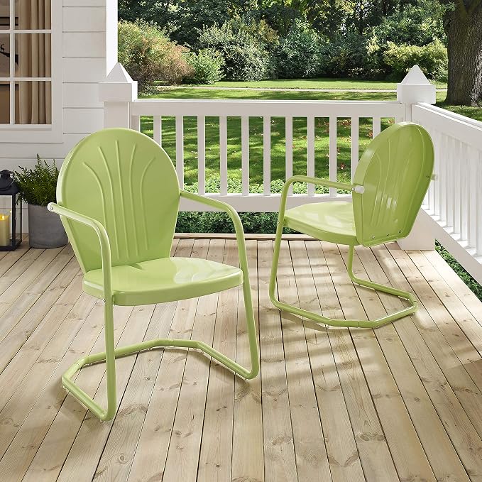 Crosley Furniture Griffith Outdoor Chair, Retro Metal Patio Chairs - Image 21