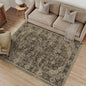 3x5 Brown Retro Floral Washable Area Rug by HUGEAR