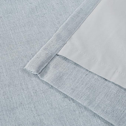 Vision Home Blue Fog Pinch Pleated Full Blackout Curtains Linen Blended Room - Image 7