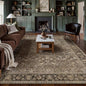 10x14 Brown Vintage Floral Washable Area Rug by HUGEAR