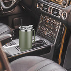 HASLE OUTFITTERS 40 oz Stainless Steel Tumbler with Handle, Vacuum Insulated Tumblers Bulk, Reusable Double Wall Travel Coffee Mug, Durable Powder Coated Water Bottles(Army Green, 8)