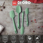 DI ORO Silicone Spatula Set - Rubber Kitchen Spatulas for Baking, Cooking, & Mixing - 600°F Heat-Resistant & BPA Free Silicone Scraper Spatulas for Nonstick Cookware - Dishwasher Safe (4pc, Sage)