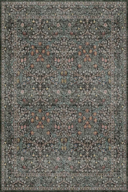 Dark Green 2x4 Rug Runner, Entryway Rugs, Small Runners - Image 7