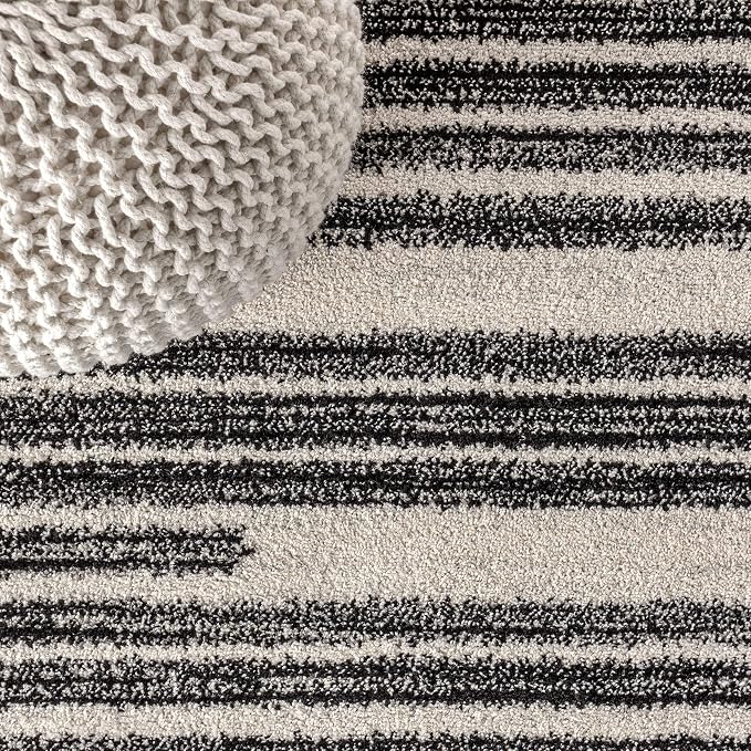 JONATHAN Y Khalil Modern Berber Stripe Cream/Black Indoor Area Rug, Contemporary - Image 4