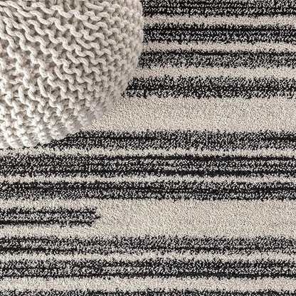JONATHAN Y Khalil Modern Berber Stripe Cream/Black Runner Rug, Contemporary - Image 5