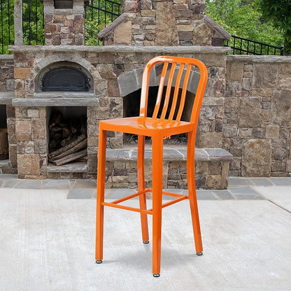 Flash Furniture Gael Commercial Grade 2 Pack 30" High Orange Metal - Image 2