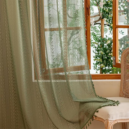 Sutuo Home Boho Sheer Curtains 63 Inch Length by SutuoHome