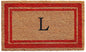 Calloway Mills 153031830L Red Border 18" x 30" Monogram Doormat by Callowaymills