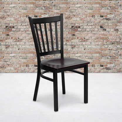 Flash Furniture HERCULES Series Black Vertical Back Metal Restaurant Chair - Image 2