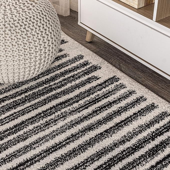 JONATHAN Y Khalil Modern Berber Stripe Cream/Black Indoor Area Rug, Contemporary - Image 7