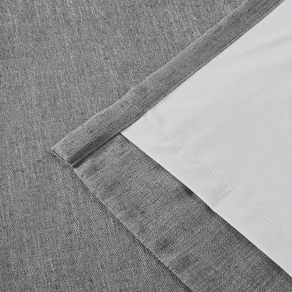 Vision Home Pinch Pleated Dark Grey Blackout Curtains 90 inch Linen Blended - Image 6