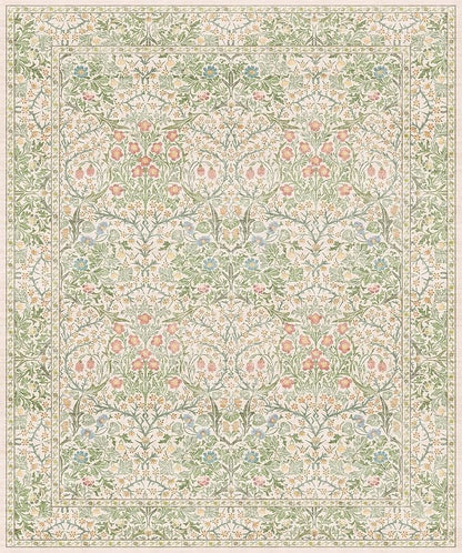 Vintage Washable Beige Green 10x12 Rug - Image 3