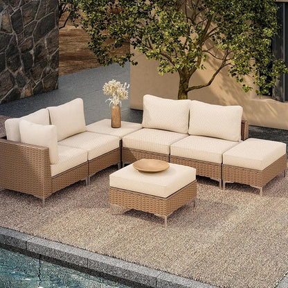 14PCS Patio Cushion Covers, Patio Furniture Couch Seat Slipcovers | Washable - Image 6
