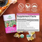 Organic India Tulsi Sweet Rose Herbal Tea - Holy Basil Leaf, African Basil, Chamomilie, Lemon Myrtle, Stress Relieving, Immune Support, USDA Certified Organic, Caffeine-Free - 18 Infusion Bags, 6 Pack