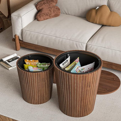 Nesting Coffee Table Set of 2, Round End Table - Image 7