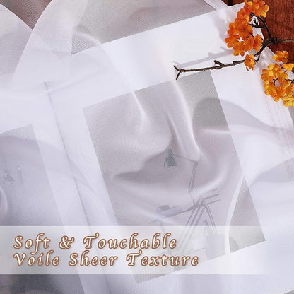 NICETOWN Sheer White Curtains 96 inches Length - Image 3