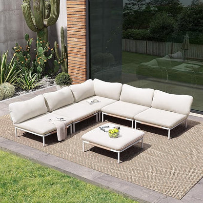 Crestlive Products Outdoor Patio Furniture Set, 6 Seater Modular Oversized by CrestliveProducts