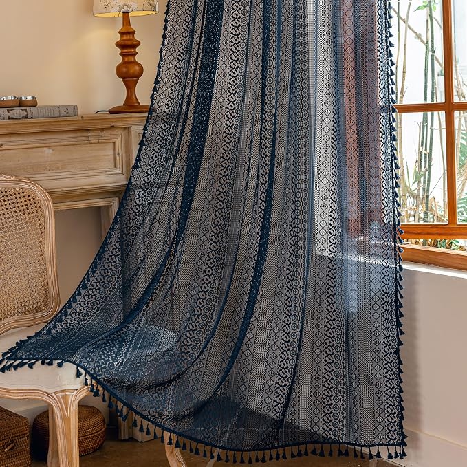 Sutuo Home Sheer Boho Curtains 63 Inch Length - Image 9