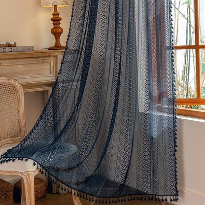 Sutuo Home Sheer Boho Curtains 63 Inch Length - Image 9