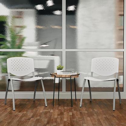 Flash Furniture HERCULES -5 Pack 880 lb. Capacity White Plastic Stack Chair | - Image 7