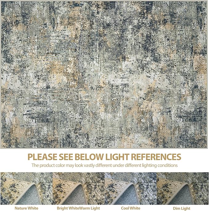 8x10 Area Rugs for Living Room Washable Bedroom Dining Room Multi Color | - Image 8