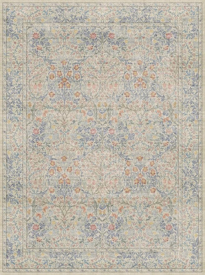 Washable Light Blue Bedroom Rug, 9x12 Area Rug - Image 3