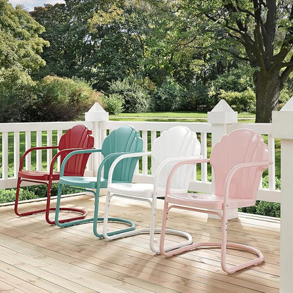 Crosley Furniture Tulip 2-Piece Outdoor Chair Set, Retro Metal Patio Chairs - Image 8