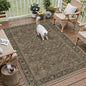 4x6 Brown Linen Look Washable Area Rug by HUGEAR