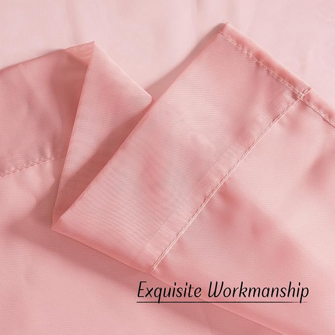 NICETOWN Baby Pink Sheer Curtains 96 Inches Long, Grommet Airy & Lightweight - Image 6