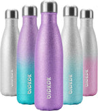 BJPKPK Insulated Water Bottles 17oz Stainless Steel Sports Water Bottles Keep Cold for 24 Hours and Hot for 12 Hours,BPA Free,Glitter Purple