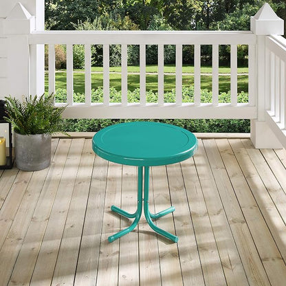 Crosley Furniture Griffith Weather Resistant Retro Metal Outdoor Side Table - Image 10