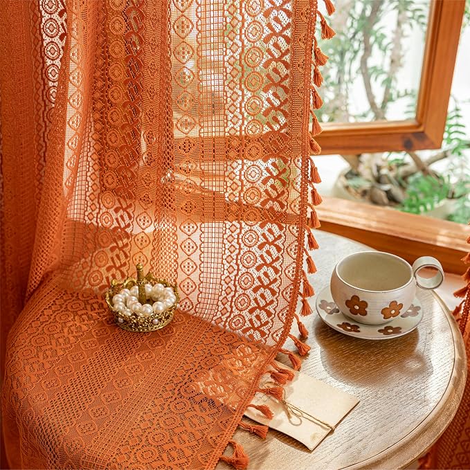 Sutuo Home Boho Lace Curtains 2 Panels - Image 8